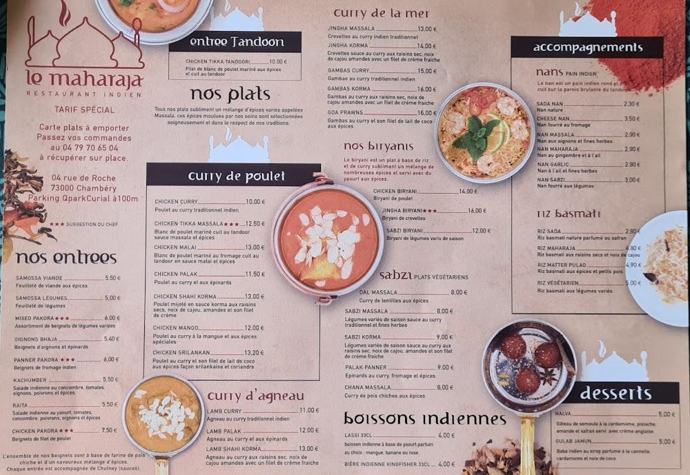 Restaurant Le Maharaja - Menu Image 1